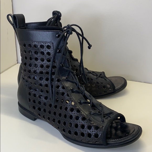 Proenza Schouler Lace-Up Cage Flat Boot Open Toe - Picture 3 of 9